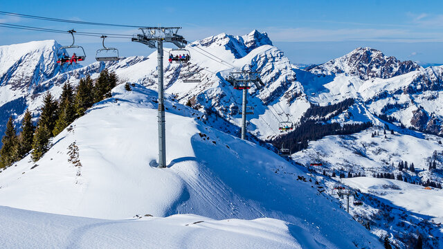 ski resort in the mountains in French alps
