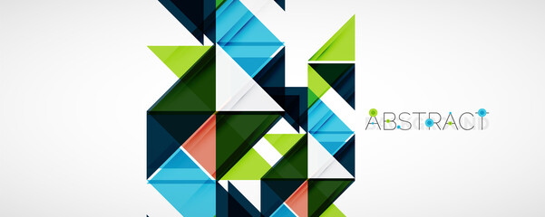 Set of vector triangle geometric backgrounds. Vector illustration for covers, banners, flyers and posters and other designs