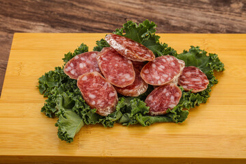Iberian pork Fuet sausage slices
