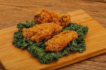 Hot fried crispy chicken wings