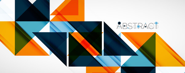 Geometric abstract background. Techno color triangle shapes. Vector illustration for covers, banners, flyers and posters and other designs