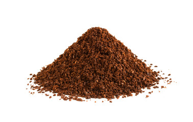 Coffee powder,Ground coffee beans isolated on the white background..