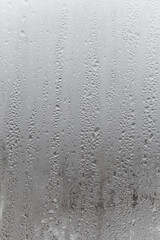 Dripping Condensation, Water Drops Background Rain drop Condensation Texture. Close up for misted glass with droplets of water draining down