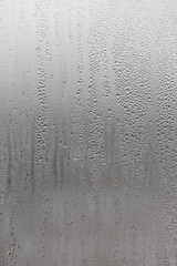 Dripping Condensation, Water Drops Background Rain drop Condensation Texture. Close up for misted glass with droplets of water draining down