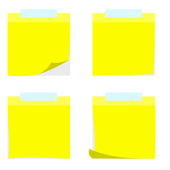 Illustrator vector of yellow blank note paper, note paper template