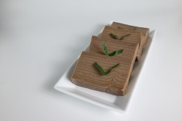 Kue lapis. Indonesian traditional cake with layered soft mung bean flour pudding