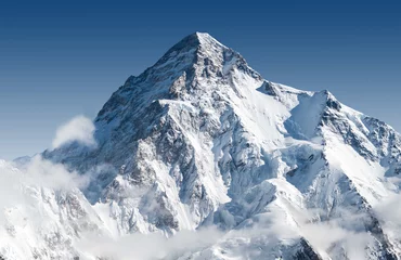 Photo sur Plexiglas Gasherbrum La montagne K2 couverte de neige, le deuxième plus haut sommet de la terre