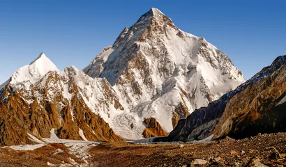 Crédence de cuisine en verre imprimé Gasherbrum K2 les deuxièmes plus hautes montagnes de la terre