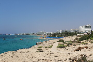 Fototapeta na wymiar beautiful view of Pantachou beach in Ayia Napa, Cyprus