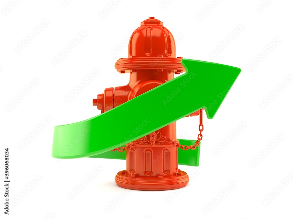 Sticker Fire hydrant with green arrow