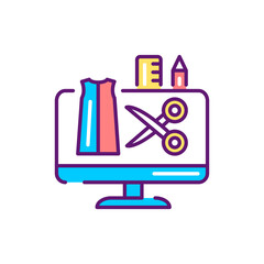 Fashion design color line icon. Pictogram for web page, mobile app, promo.