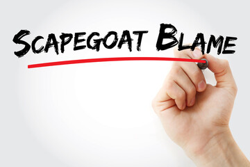 Scapegoat Blame text with marker, concept background