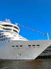 Cruising on German club cruiseship or cruise ship liner AIDA in port