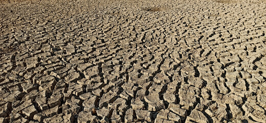 Dry soil in rivers and canals