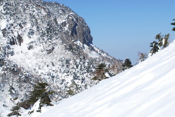 The beautiful Jeju Hallasan snow scene in Korea