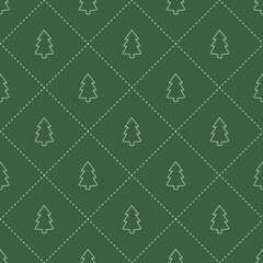 Seamless pattern of Christmas tree