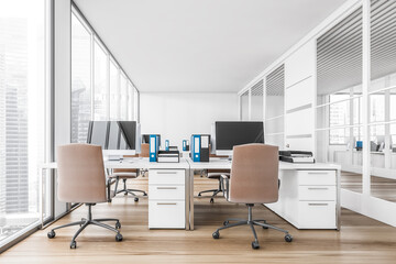 White open space office interior