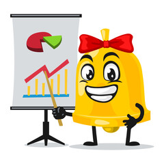 vector illustration of bell mascot or character
