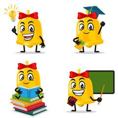 vector illustration of bell mascot or character