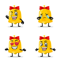 vector illustration of bell mascot or character