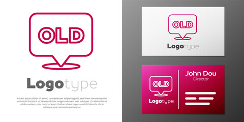 Logotype line Nursing home building icon isolated on white background. Health care for old and sick people. Center for retired people. Logo design template element. Vector.