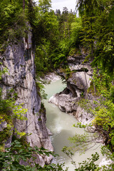 
Neuschwanstein Castle, Hohenschwangau Castle, Alpsee, River Lech, F&uuml;ssen, Lechfall, waterfall, Bavaria, Germany
