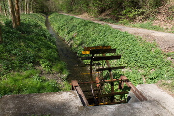 Millwheel in a park in Boskovice, South Moravia, Czech republic, Europe
