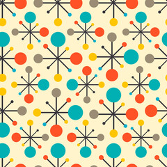 Mid century fifties modern atomic retro colors seamless pattern. Part of collection