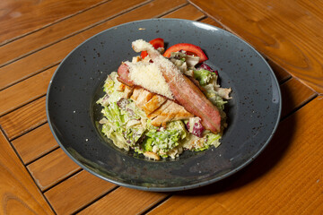 Chicken and bacon Caesar salad