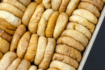 Box with figs. Dried fruits