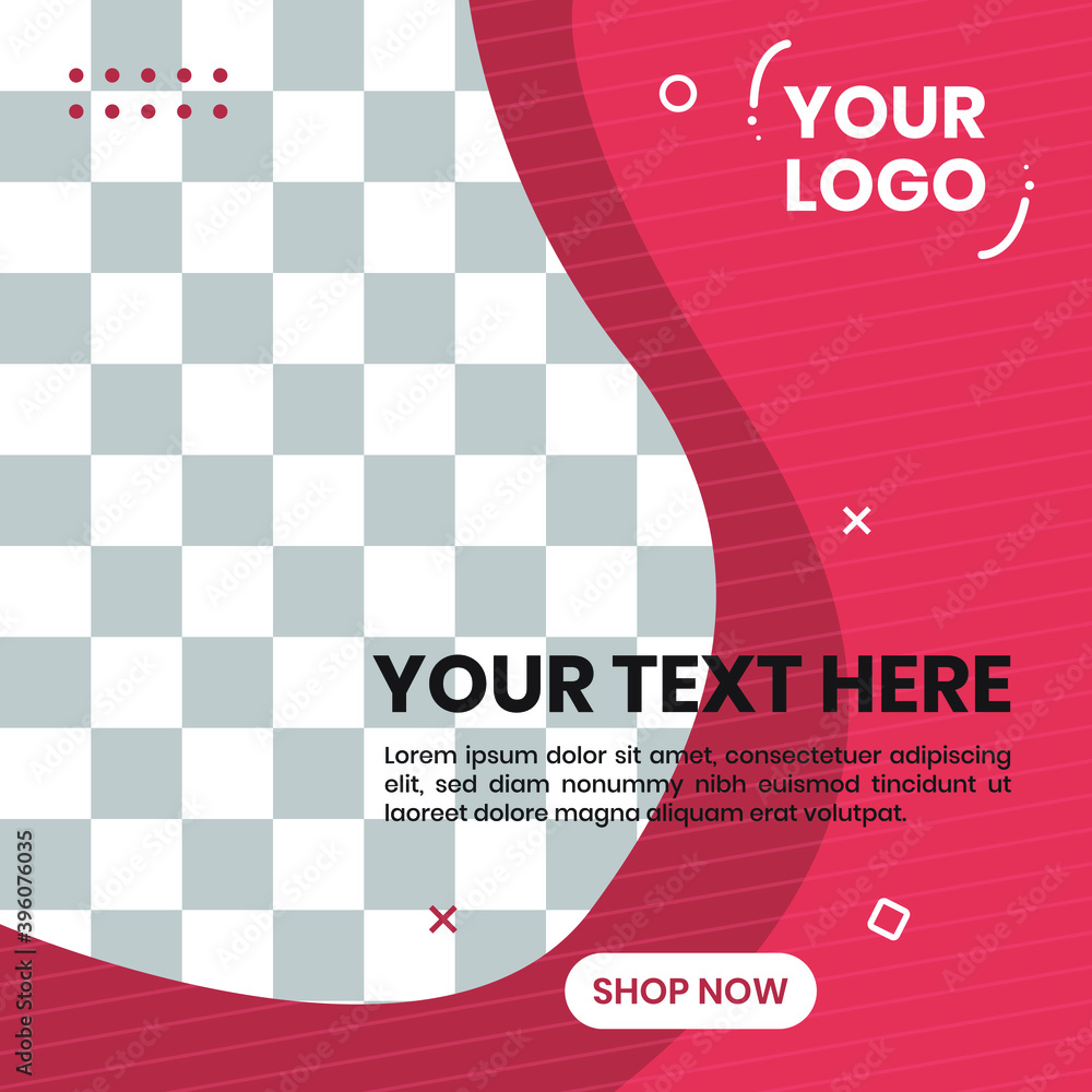 Wall mural abstract shapes background design vector. for background social media post template 01
