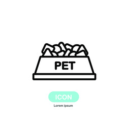 Pet Bowl icon vector isolated on white background.