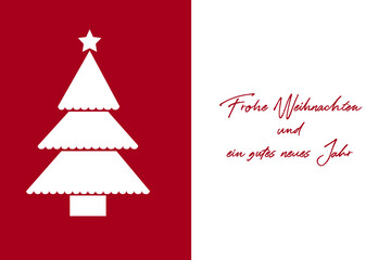 Frohe Weihnachten und ein gutes neues Jahr als Grußkarte in weiss und rot oder Banner für Webseite oder Präsentation