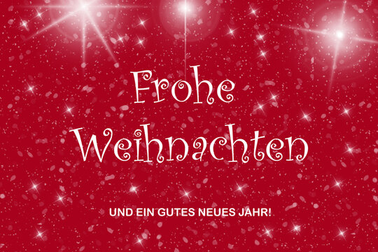 Banner oder Weihnachtskarte Frohe Weihnachten und ein gutes neues Jahr mit hellen Sternen in der Nacht