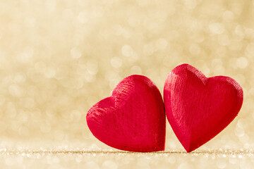 Red hearts symbol of love