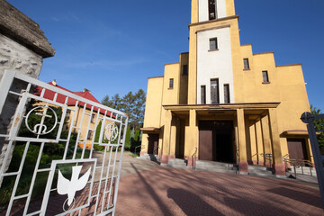 Nice view of Church Holy Spirit Parish in Czarny Las