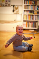 Naklejka premium My beautiful little brother playing 