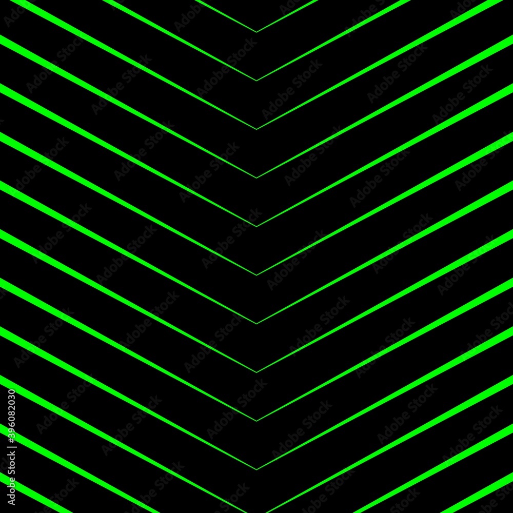 Aufkleber many variations in neon green geometric symmetric patterns on black background with white labyrinth 