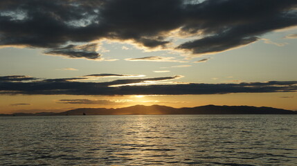 Sunset on the sea of Japan