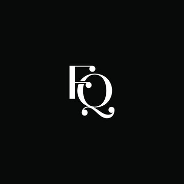F Q letter logo creative design on black color background. fq monogram