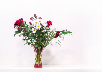 Bouquet of flowers in glass vase