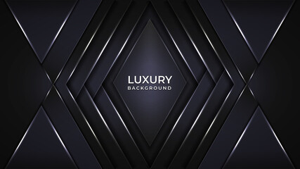 black and white luxury background with 3d style abstract geometric shape 