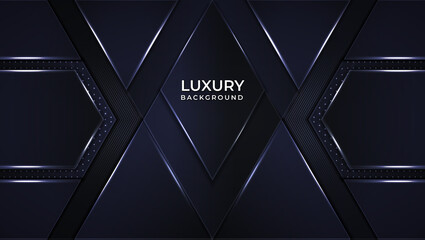  Luxury abstract dark background overlap layer on dark and shadow black space with abstract 3D style with black lines Decorative element for design. 