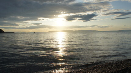 Sunset on the sea of Japan