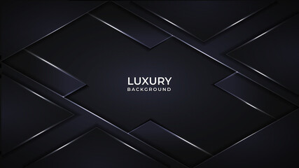 luxury background design concept. overlap layer on dark and shadow black space with abstract 3D rendering style for design. 