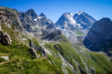 Fototapeta na wymiar Grande Casse Alpine glacier landscape in French alps.