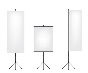 Roll up flag banner and projection screen