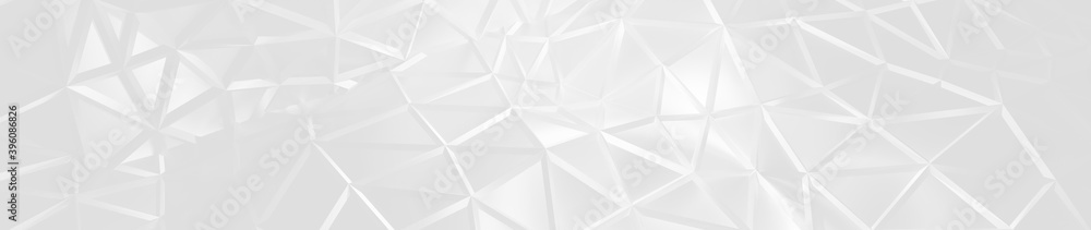 Poster abstract white triangular background with geometrical wire frame suitable for web banner or canvas, 