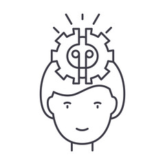 Generate idea icon, linear isolated illustration, thin line vector, web design sign, outline concept symbol with editable stroke on white background.