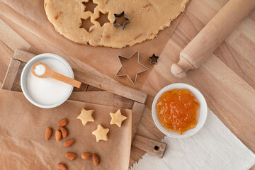 Home-made Christmas star-shaped cakes
